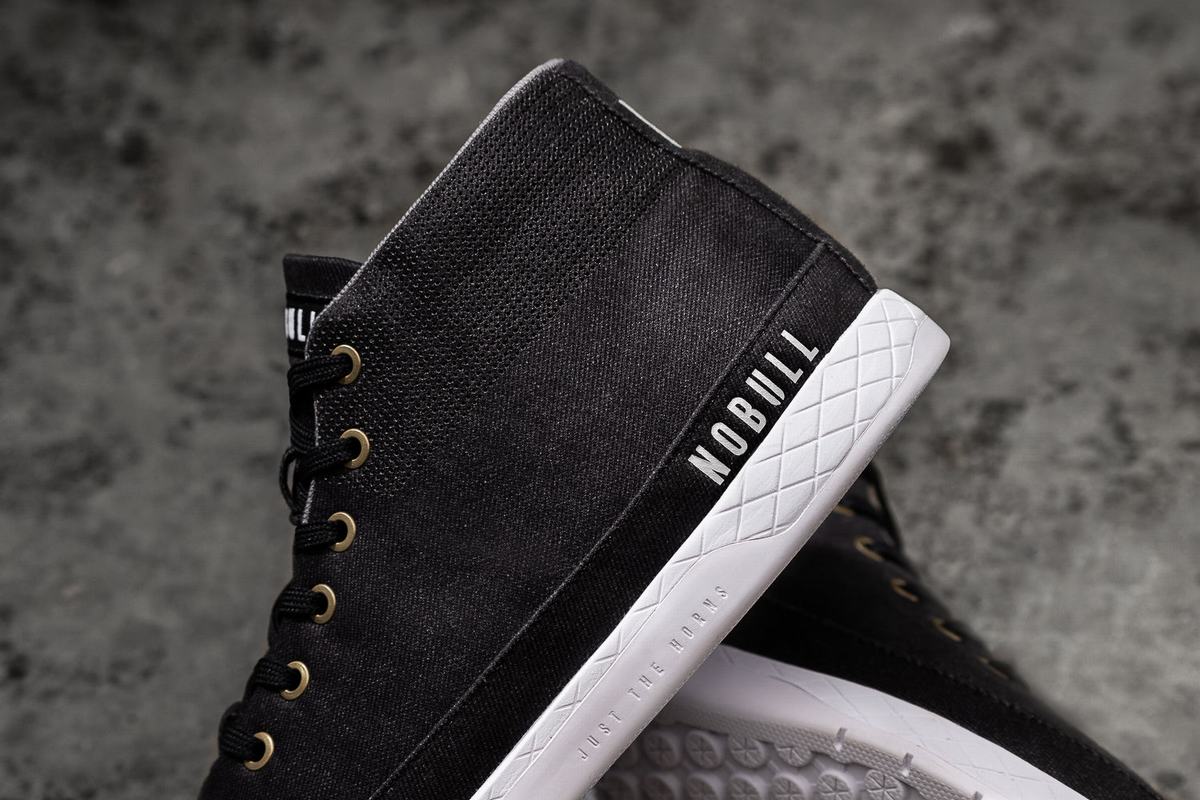 Nobull Canvas Mid Men's Trainers Black | Australia (WX4968)